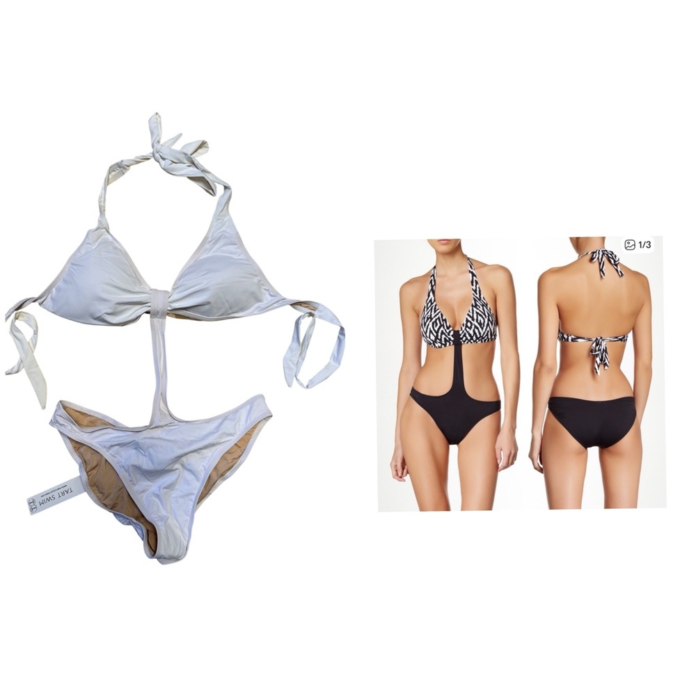 NWT $123 Tart Swim Women XS Scarlet Monokini White One Piece Swimwear swimsuit